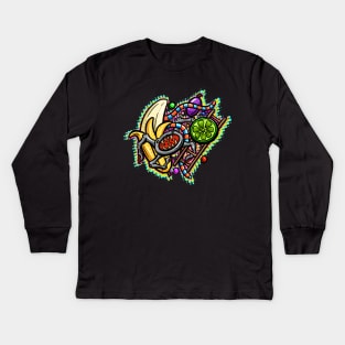 Lowbrow Lofi Art Cartoon Spider Lime Kids Long Sleeve T-Shirt